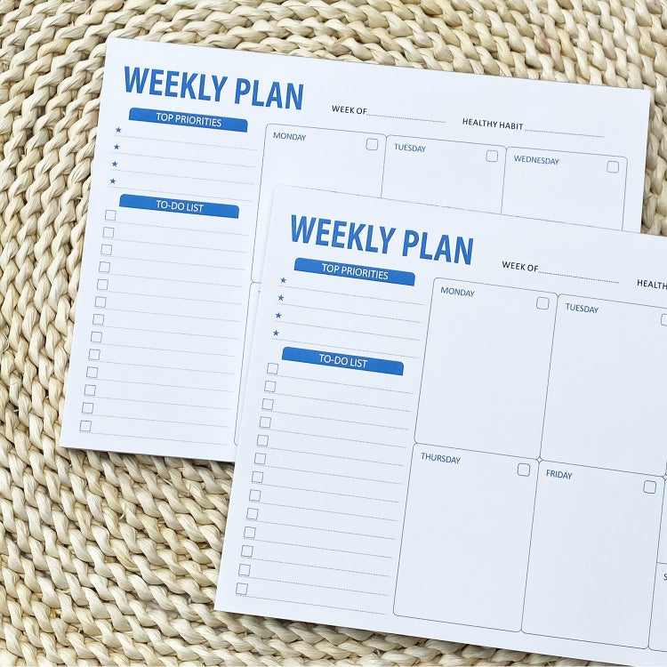 B5 52 Sheets Weekly Planner Tear-away Notepad Schedule Book To Do List Day Priorities