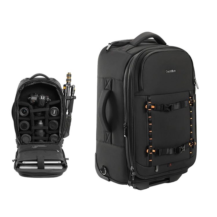Cwatcun D136 Generation 1 Large Camera Trolley Shoulder Bag Large Capacity Outdoor Photography Storage Case - Black