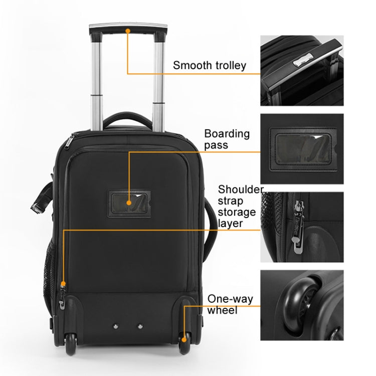 Cwatcun D136 Generation 1 Large Camera Trolley Shoulder Bag Large Capacity Outdoor Photography Storage Case - Black