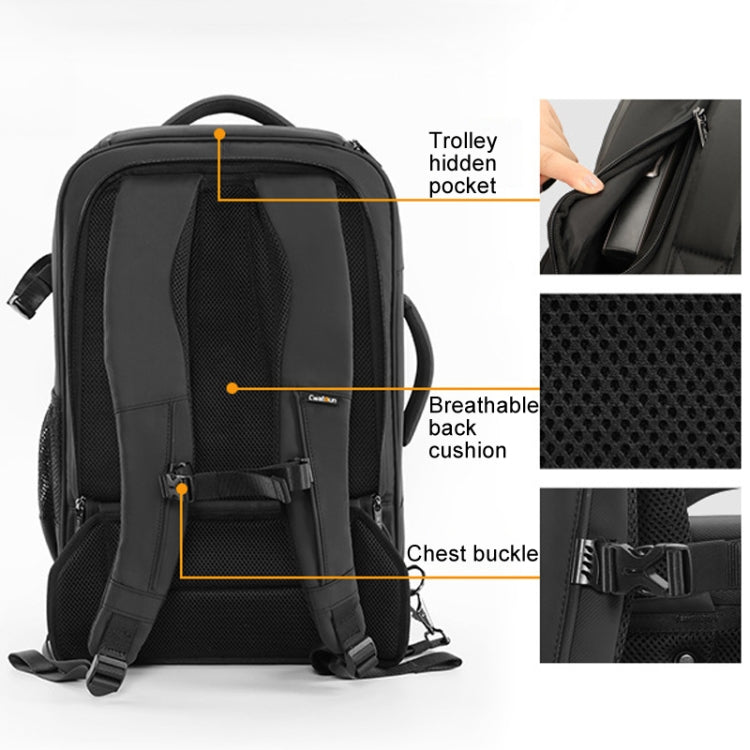 Cwatcun D136 Generation 1 Large Camera Trolley Shoulder Bag Large Capacity Outdoor Photography Storage Case - Black