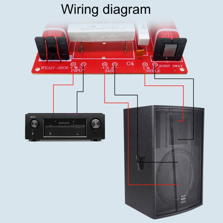 WEAH-2606 High And Low 2-Way Audio Crossover Hi-Fi Speaker Conversion Divider