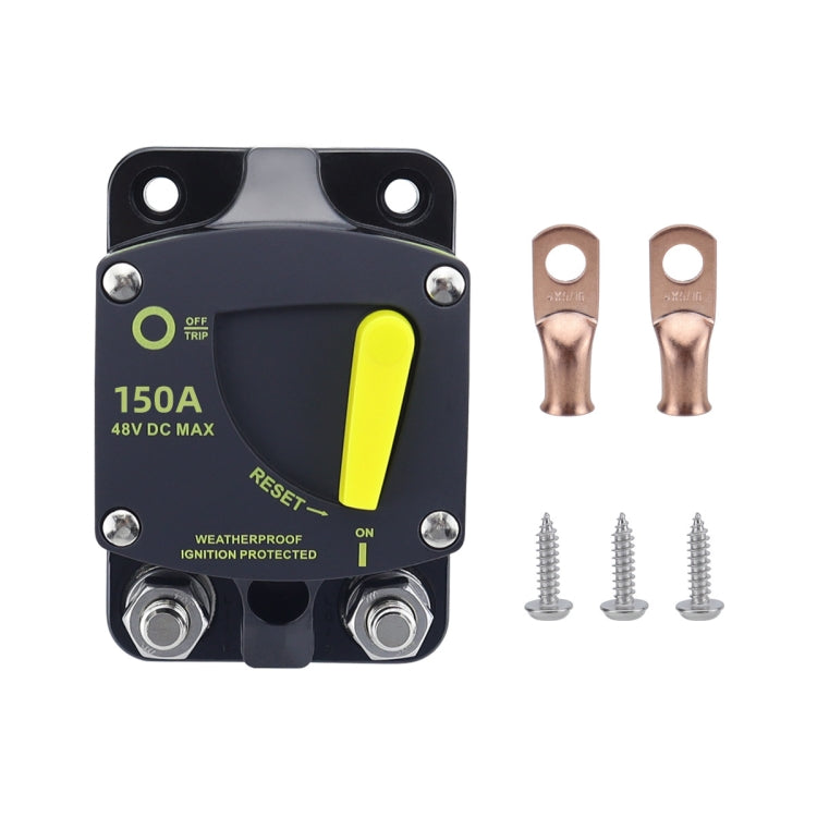 RV Yacht Manual Reset Ignition Protection Fuse Switch With Terminal Accessories, Current: 150A