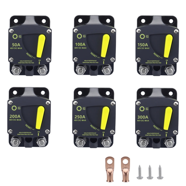 RV Yacht Manual Reset Ignition Protection Fuse Switch With Terminal Accessories, Current: 250A