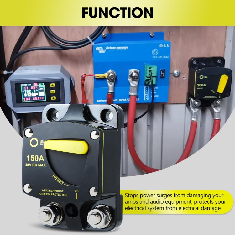 RV Yacht Manual Reset Ignition Protection Fuse Switch With Terminal Accessories, Current: 250A