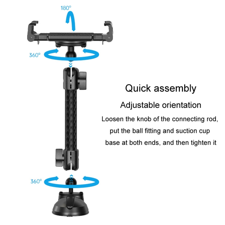 Car Phone Mount Extension Arm Double Jointed Swivel Adjustment Carbon Fiber Bracket Connecting Rod, Model: 140mm For 20mm Ball Head