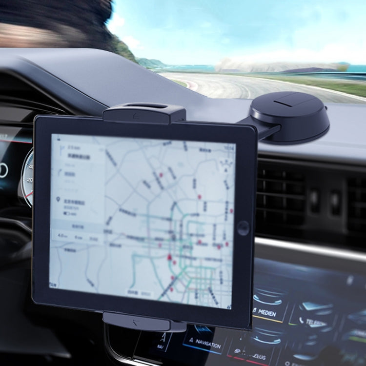 For iPad Car Tablet Holder Suction Cup Mount Car Dashboard Cellphone Stand - Black