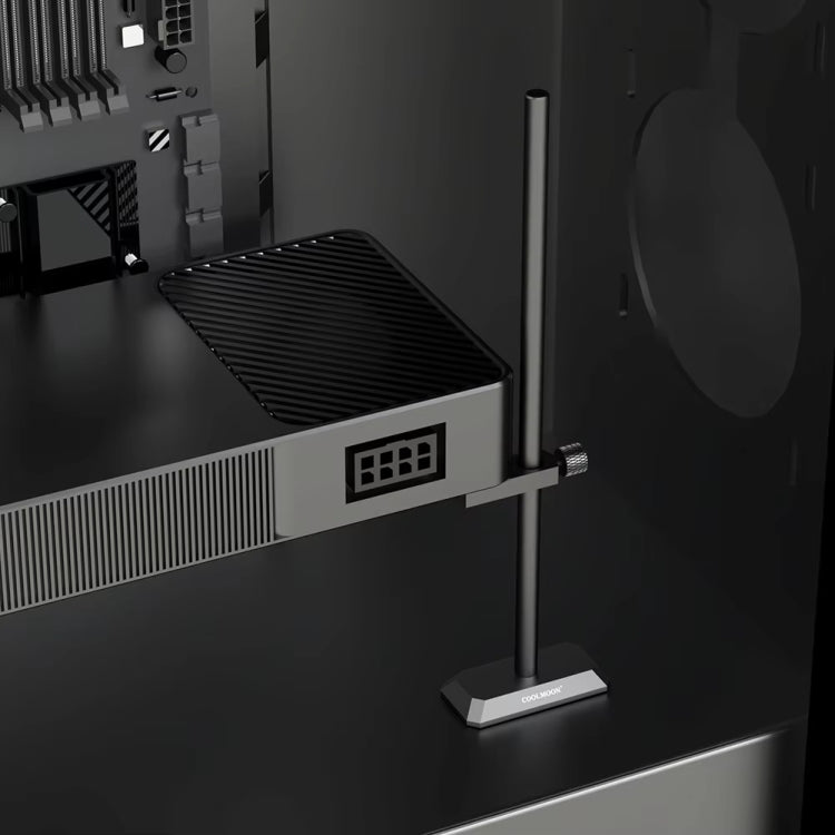 COOLMOON GH195 Desktop Computer Vertical Mounted Graphics Card Protection Shelf Metal Rod Magnetic Support Bracket, Color: Black
