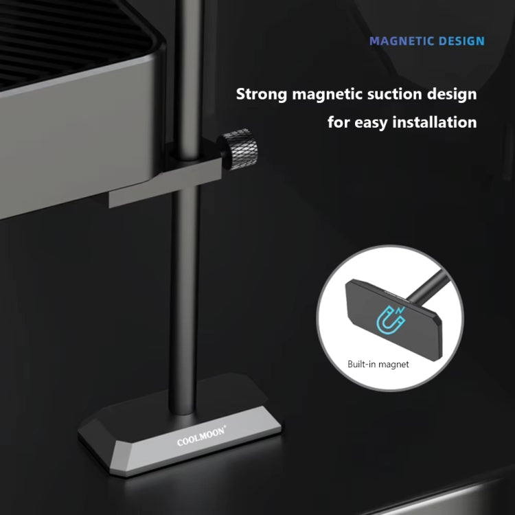 COOLMOON GH195 Desktop Computer Vertical Mounted Graphics Card Protection Shelf Metal Rod Magnetic Support Bracket, Color: Black