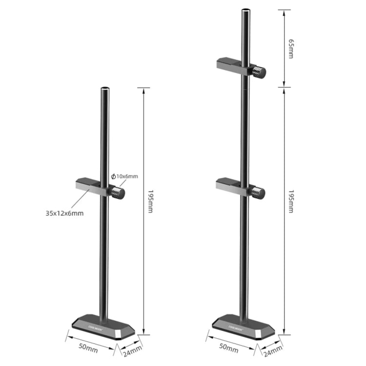 COOLMOON GH195 Desktop Computer Vertical Mounted Graphics Card Protection Shelf Metal Rod Magnetic Support Bracket, Color: Black