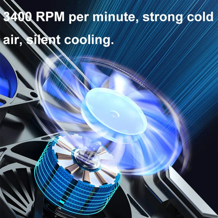 ICE COOREL 8-Fans Adjustable Laptop Stand Radiator With RGB Ambient Light - K10