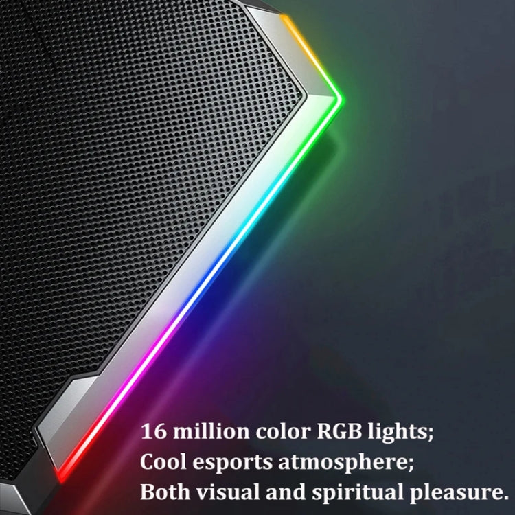ICE COOREL 8-Fans Adjustable Laptop Stand Radiator With RGB Ambient Light - K10