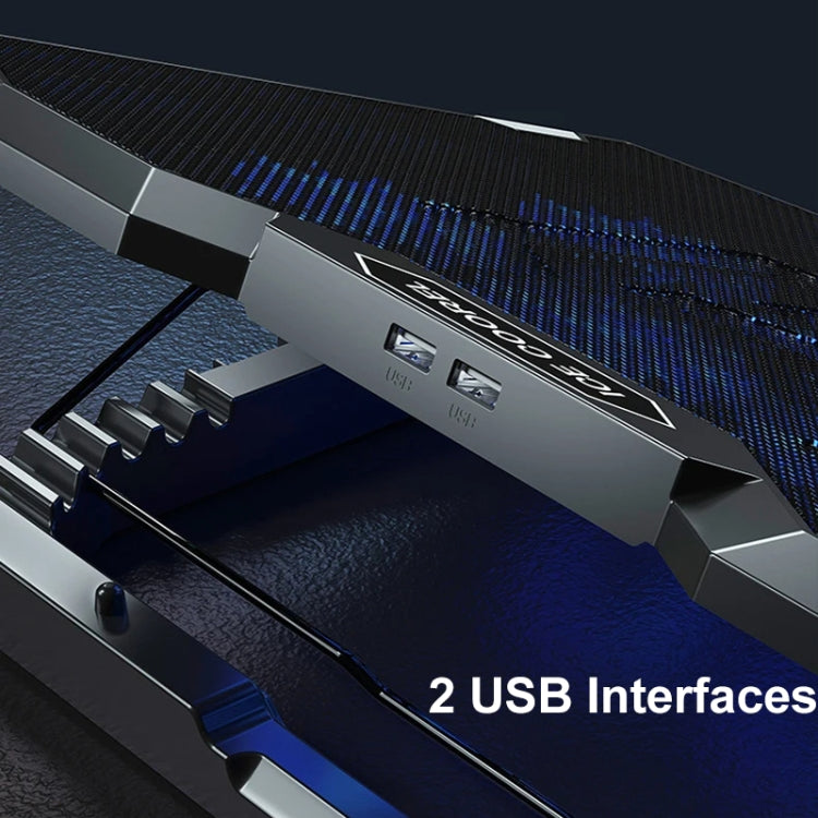 ICE COOREL 8-Fans Adjustable Laptop Stand Radiator With RGB Ambient Light - K10