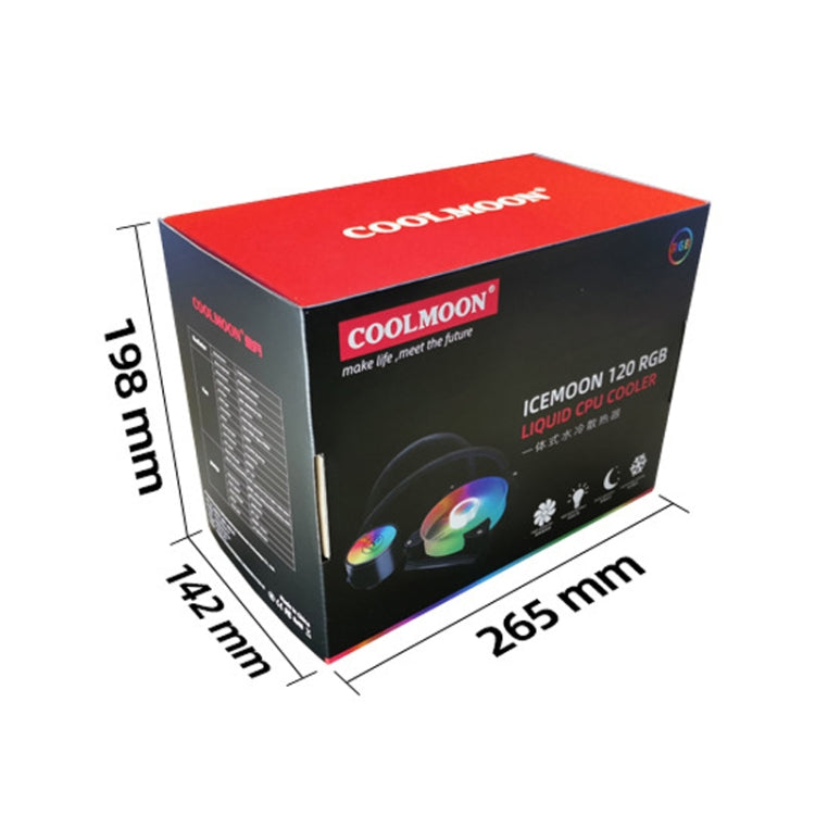 COOLMOON RGB120 5V ARGB Integrated Single Row Multi-Platform CPU Cooler - Black
