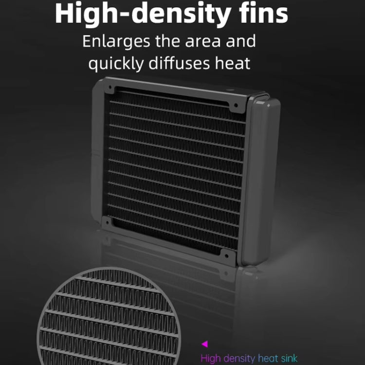 COOLMOON RGB120 5V ARGB Integrated Single Row Multi-Platform CPU Cooler - Black