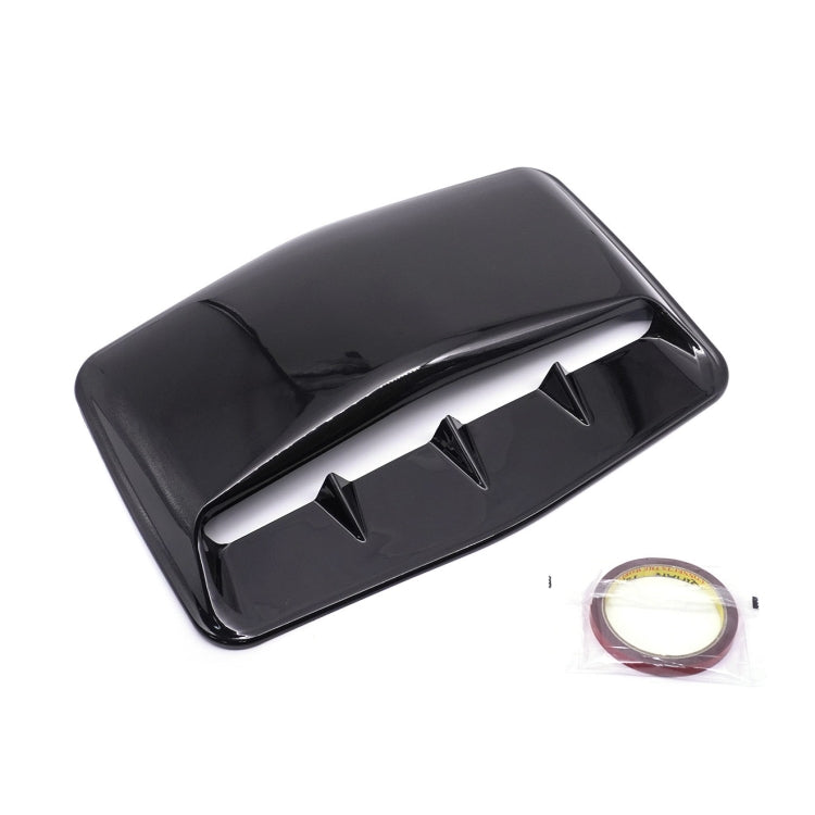 Universal Carbon Car Hood Scoop Air Flow Intake Decorative Turbo Bonnet Vent Cover With Tape - Black