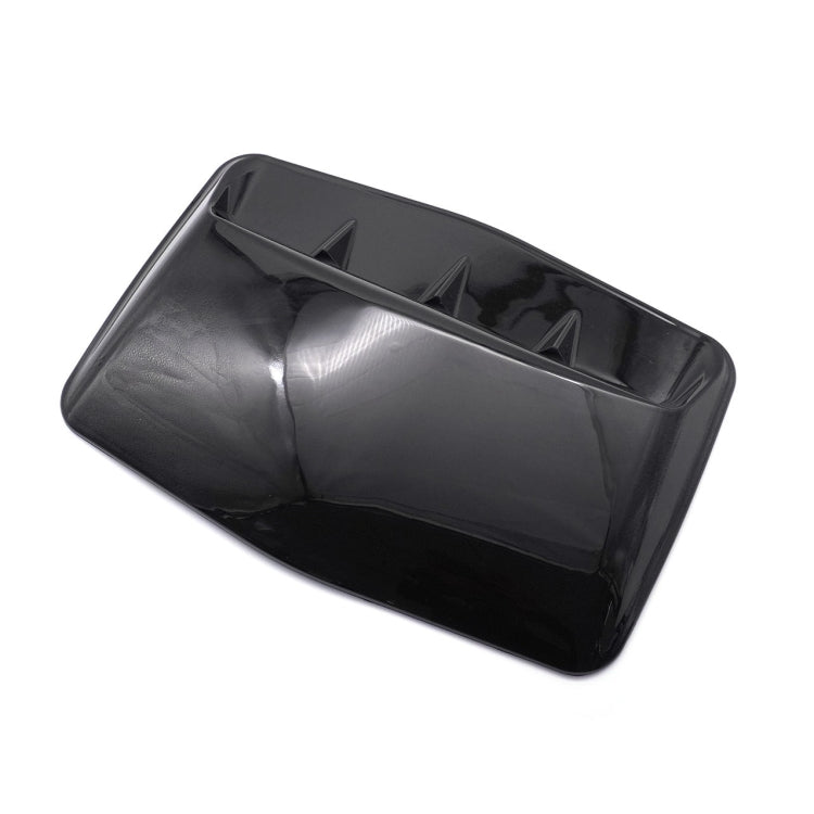 Universal Carbon Car Hood Scoop Air Flow Intake Decorative Turbo Bonnet Vent Cover With Tape - Black