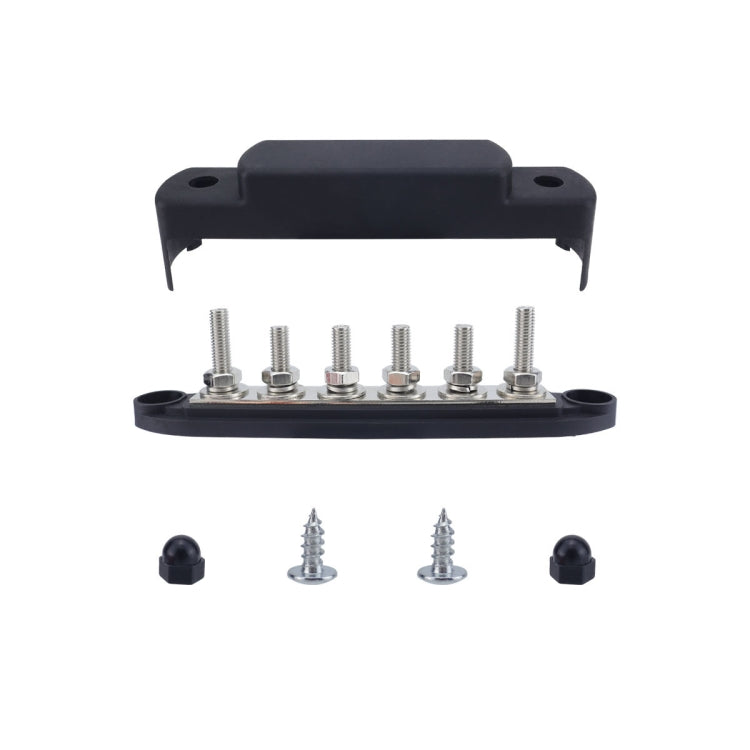 M8 Nylon Base RV Yacht Waterproof Dustproof Cover 6-post Bus Bar, Color: Black