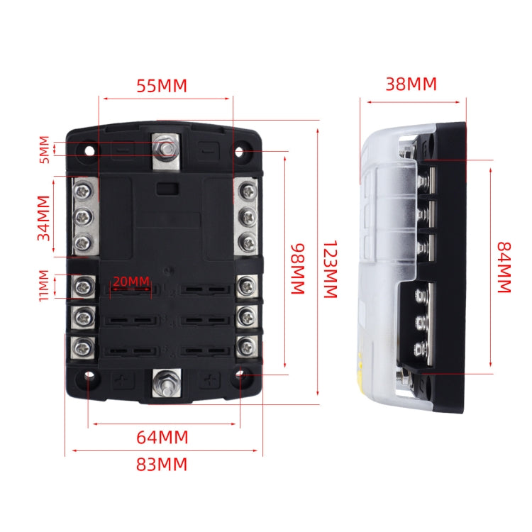 6-Way LED Indicator Fuse Box Socket For RV And Yacht, Set: Configuration 1