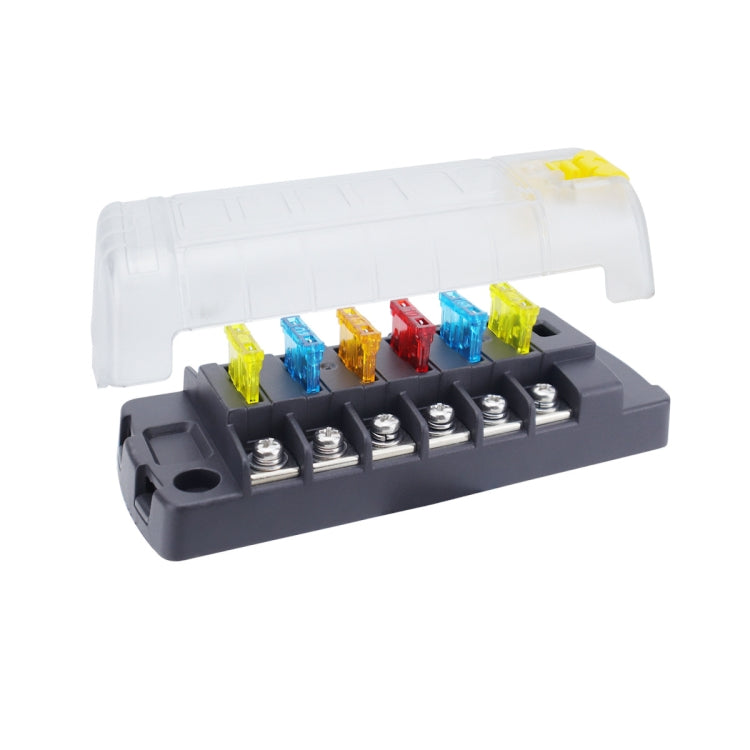 6-Way Plug-In Insulated Cover Fuse Box For Cars Yachts, Set: Upgraded Version B