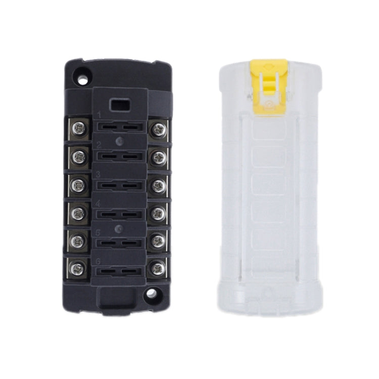 6-Way Plug-In Insulated Cover Fuse Box For Cars Yachts, Set: Upgraded Version B