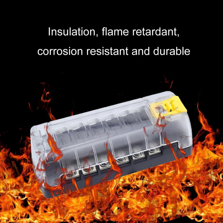 6-Way Plug-In Insulated Cover Fuse Box For Cars Yachts, Set: Upgraded Version B