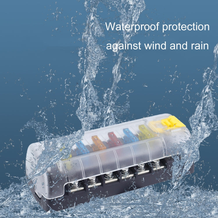 6-Way Plug-In Insulated Cover Fuse Box For Cars Yachts, Set: Enhanced Version B