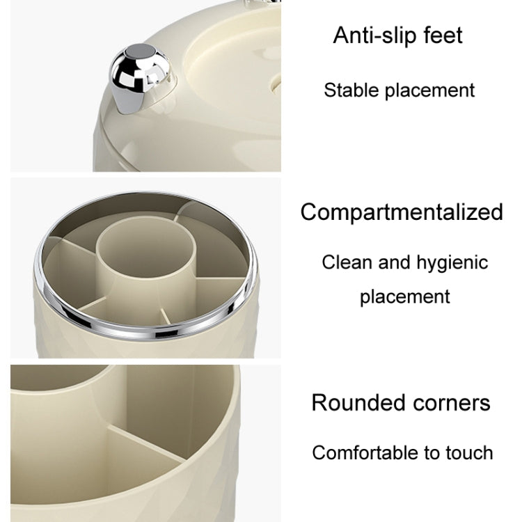 Cosmetic Organizer Large Capacity Rotatable Desktop Dustproof Storage Box