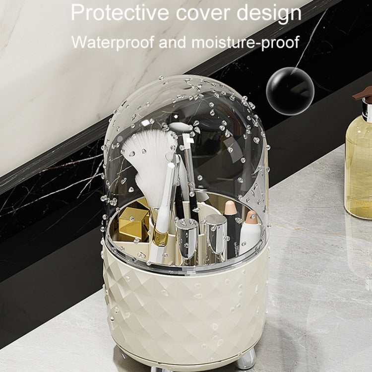 Cosmetic Organizer Large Capacity Rotatable Desktop Dustproof Storage Box