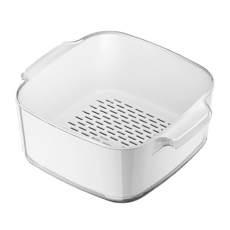 Kitchen Double Layer Drainage Basket Vegetable And Fruit Storage Rack, Style: White Large