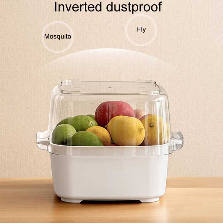Kitchen Double Layer Drainage Basket Vegetable And Fruit Storage Rack, Style: White Medium
