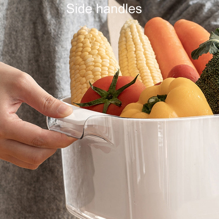 Kitchen Double Layer Drainage Basket Vegetable And Fruit Storage Rack, Style: Milky White Small