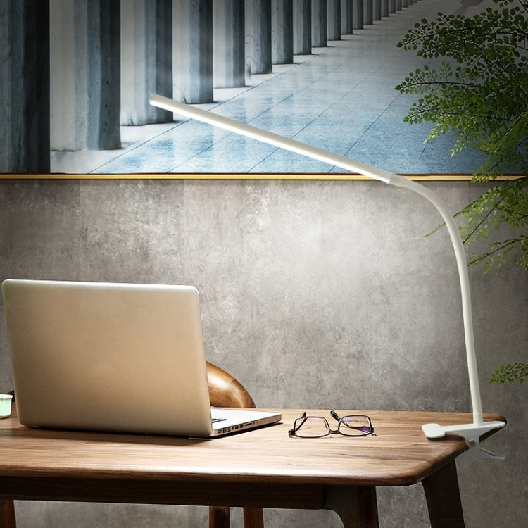LED Table Lamp With Clamp & Flexible Gooseneck USB Reading Light Bedside Lamp, Spec: White Light White