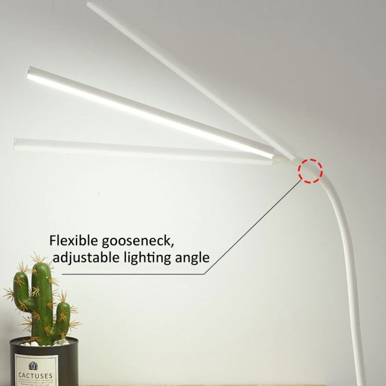 LED Table Lamp With Clamp & Flexible Gooseneck USB Reading Light Bedside Lamp, Spec: Touch Dimming Black