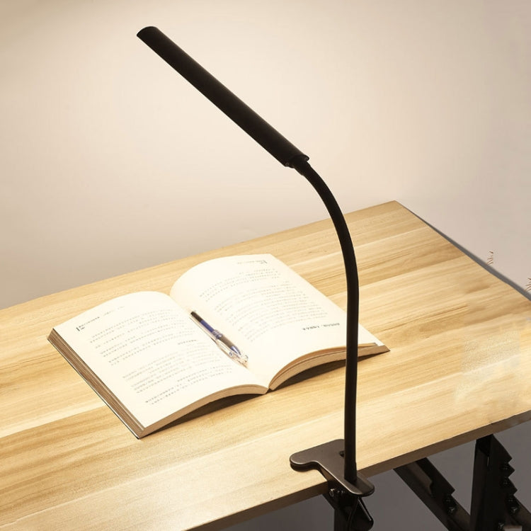 LED Table Lamp With Clamp & Flexible Gooseneck USB Reading Light Bedside Lamp, Spec: 4 Buttons Dimming White