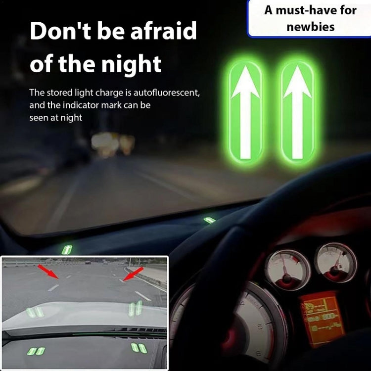 2pairs Safety Point Driving Assistance Positioning Mark Car Interior Luminous Sticker