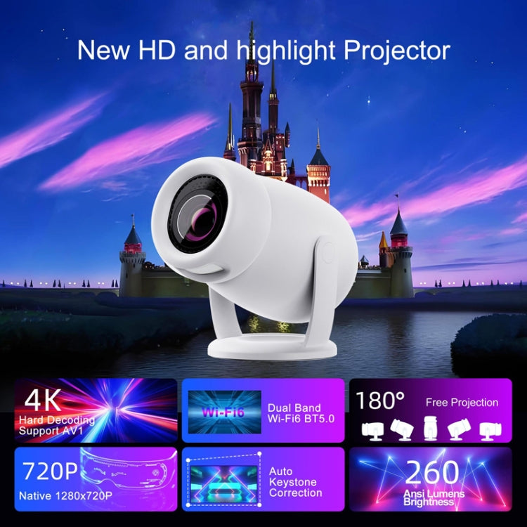 HY400 Android 12.0 System Intelligent Projector Portable Family Projector UK Plug