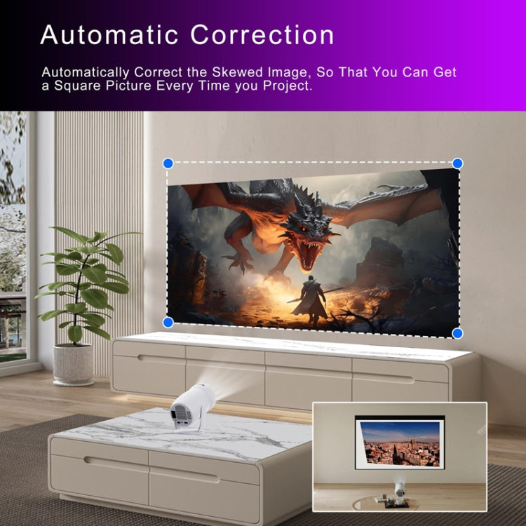 HY400 Android 12.0 System Intelligent Projector Portable Family Projector US Plug