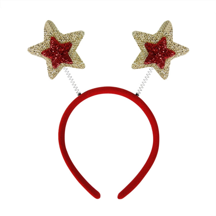Christmas Party Decoration Headband Children Festival Hair Accessories, Color: Red Gold Star