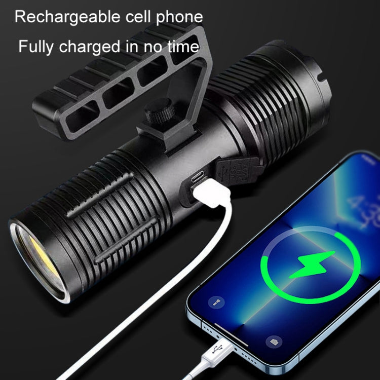 XHP160 Telescopic Zoom Searchlight Double-head Portable Outdoor Patrol LED Digital Flashlight