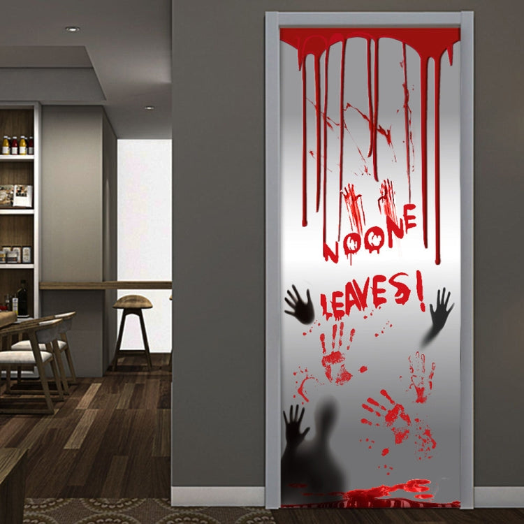 2m x 90cm Halloween Bloody Handprint Stickers without Glue Party Decoration Door Stickers
