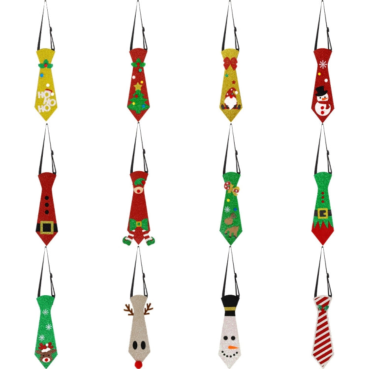 Christmas Children Cartoon Ties Holiday Party Performance Costume Props, Color: Santa Cloth