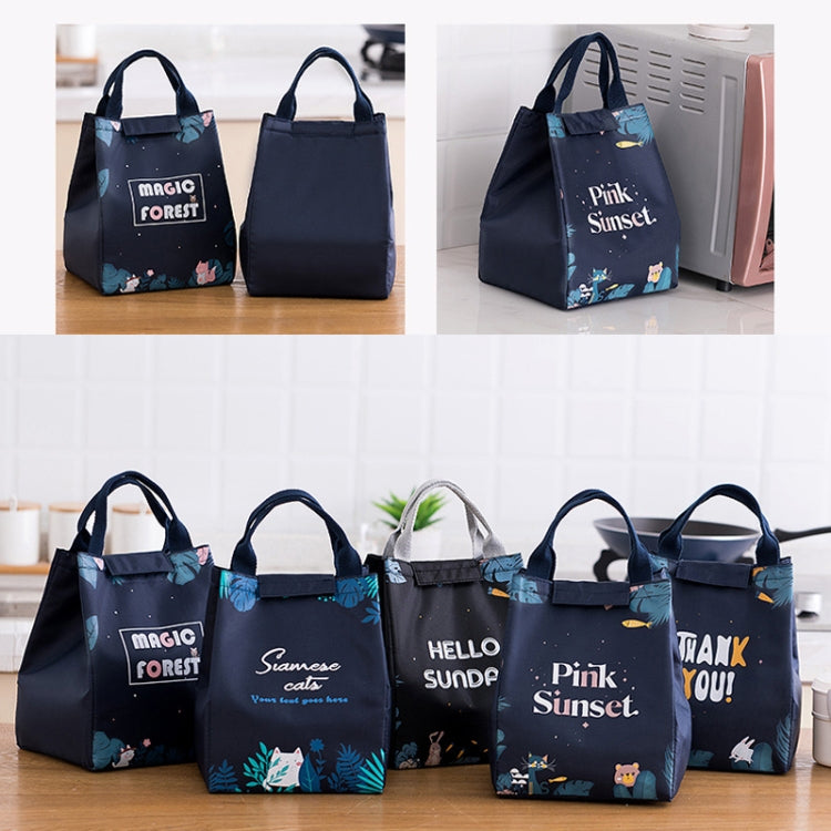Lunch Thermal Bag Cooler Picnic Tote Food Bag Large Capacity  Insulated Storage Pack, Style: Waving Cat