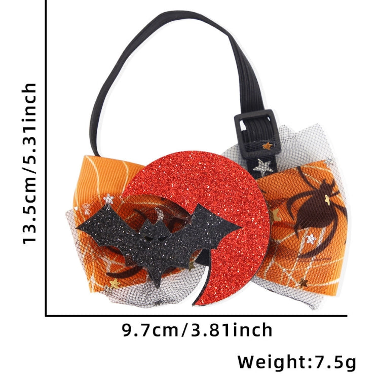 Halloween Pet Cartoon Decorative Bow Tie Adjustable Elastic Rope Collar, Color: Blood Moon Bat