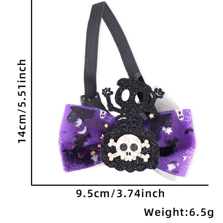 Halloween Pet Cartoon Decorative Bow Tie Adjustable Elastic Rope Collar, Color: Skeleton Candy Bag