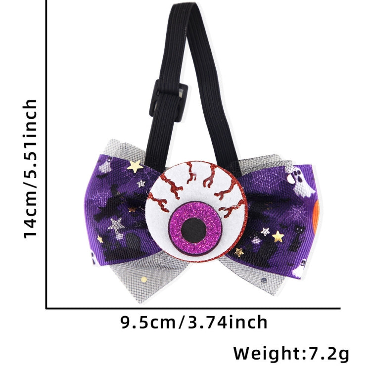 Halloween Pet Cartoon Decorative Bow Tie Adjustable Elastic Rope Collar, Color: Eyeball