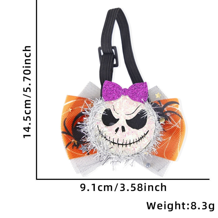 Halloween Pet Cartoon Decorative Bow Tie Adjustable Elastic Rope Collar, Color: Bow Evil