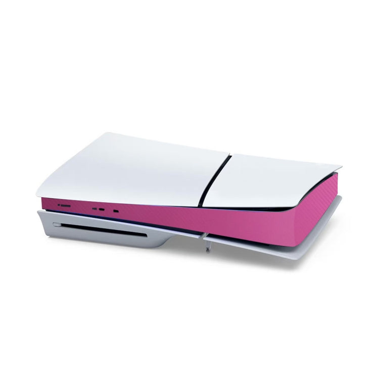 For PS5 Slim Console Middle Sticker Scratch Resistant Digital Optical Drive Version Universal Sticker, Color: Carbon Fiber Pink
