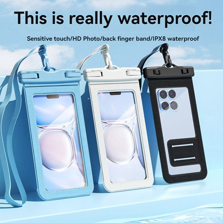 7.2 Inch Mobile Phone IPX8 30m Waterproof Bag with Finger Strap On The Back