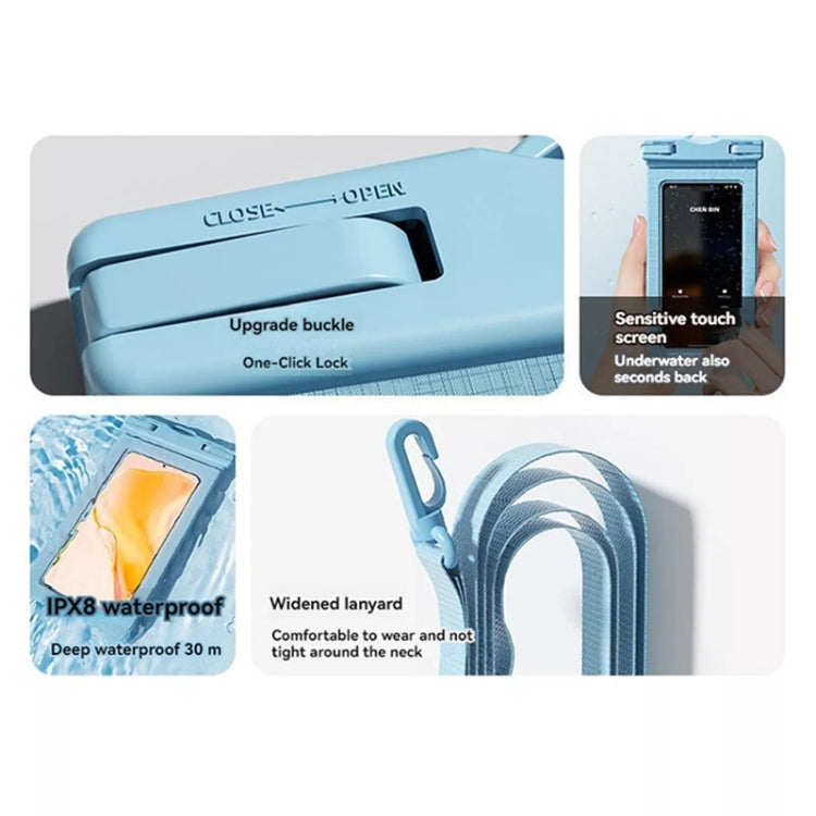 7.2 Inch Mobile Phone IPX8 30m Waterproof Bag with Finger Strap On The Back