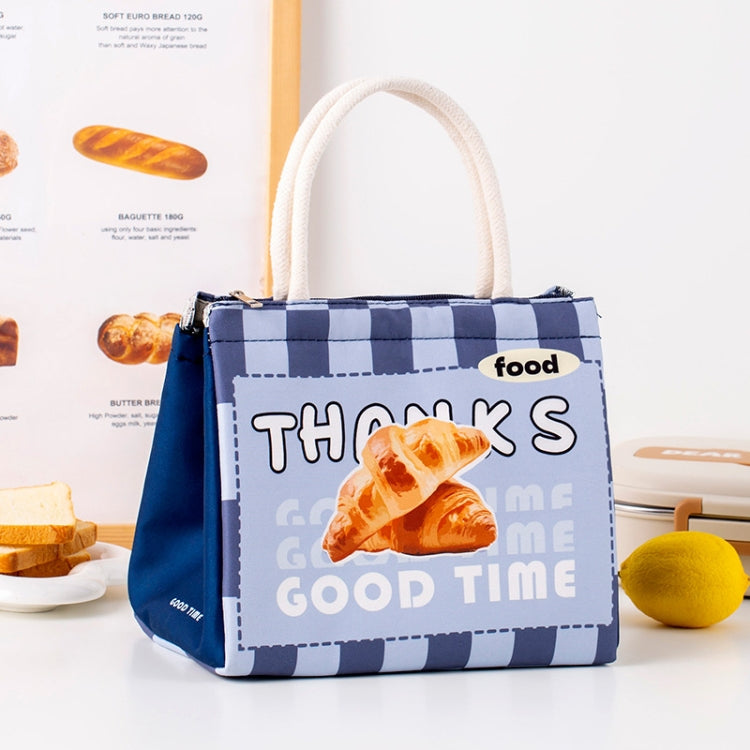 Cute Cartoon Portable Thermal Bento Bag Thickened Aluminum Film Insulation Lunch Box Storage Bag, Style: Bread